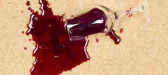 Wine spilled on carpet