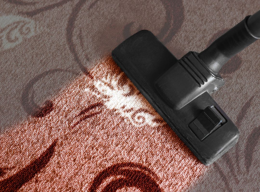 dirt being removed from a carpet