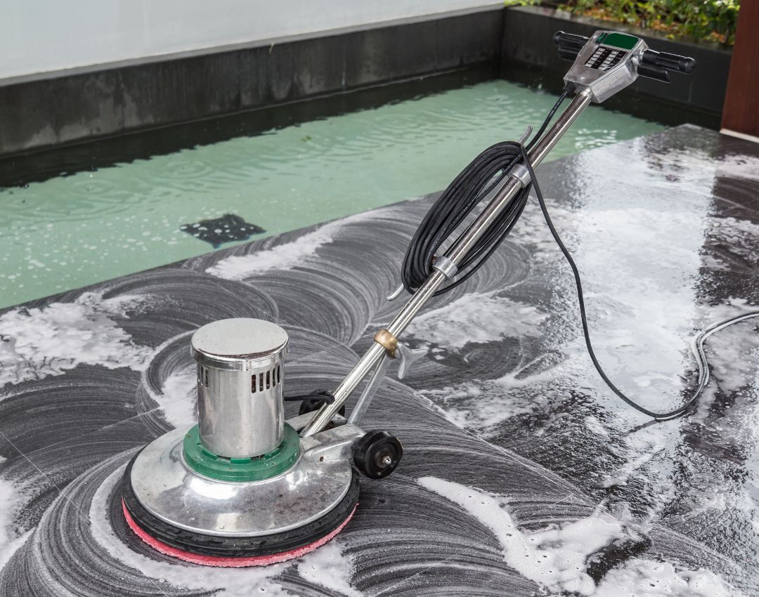 cleaning stone floor