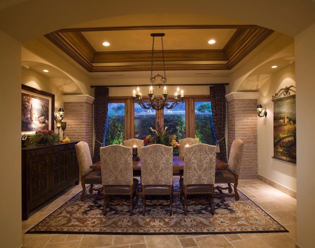 area rug in dining room