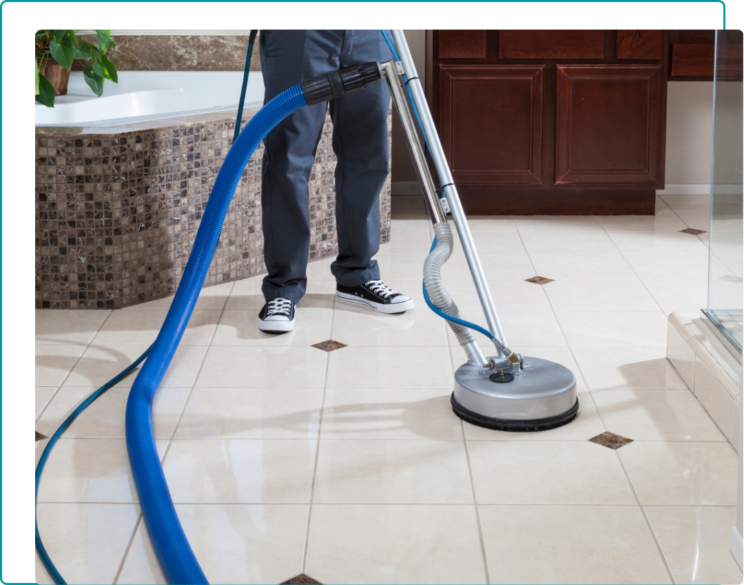 cleaning grout with machine