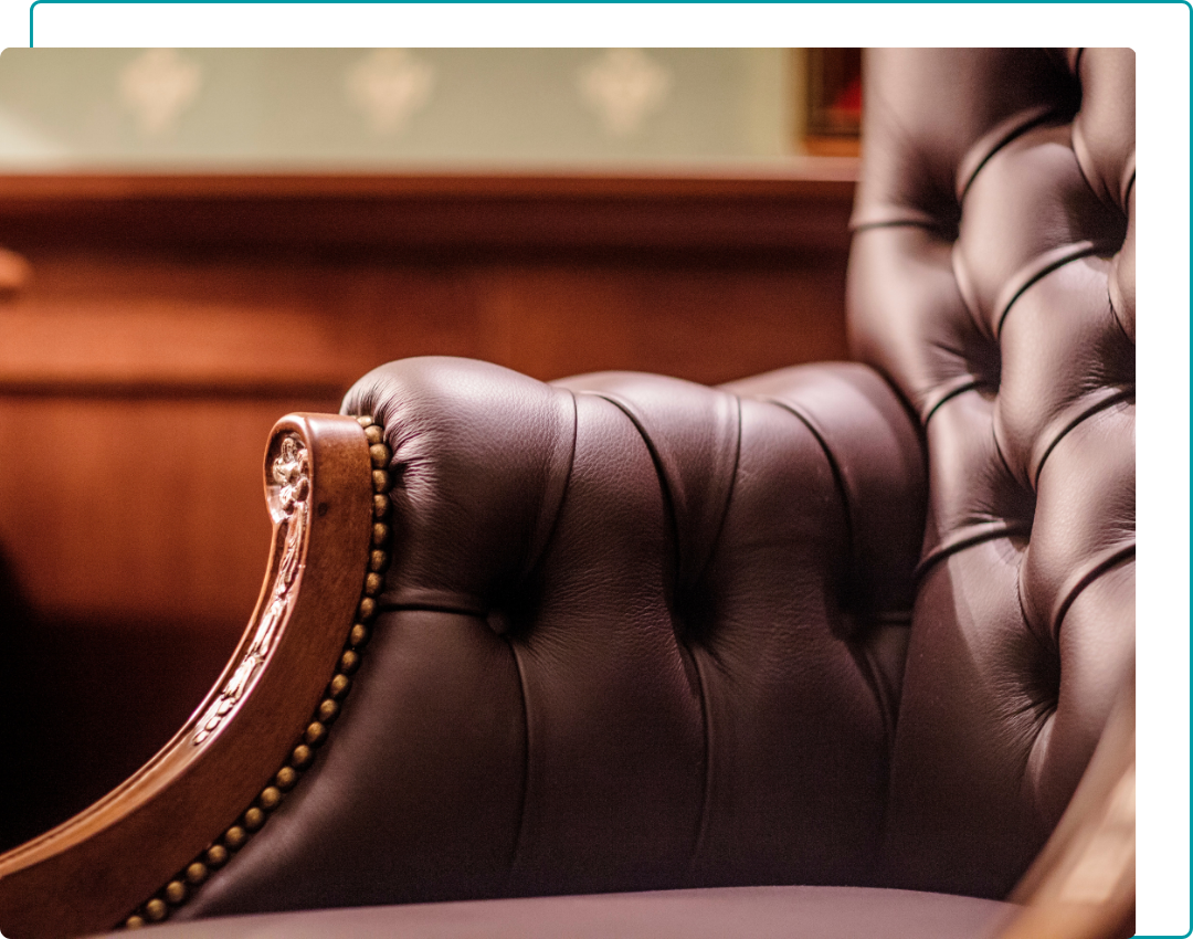 pristine leather armchair