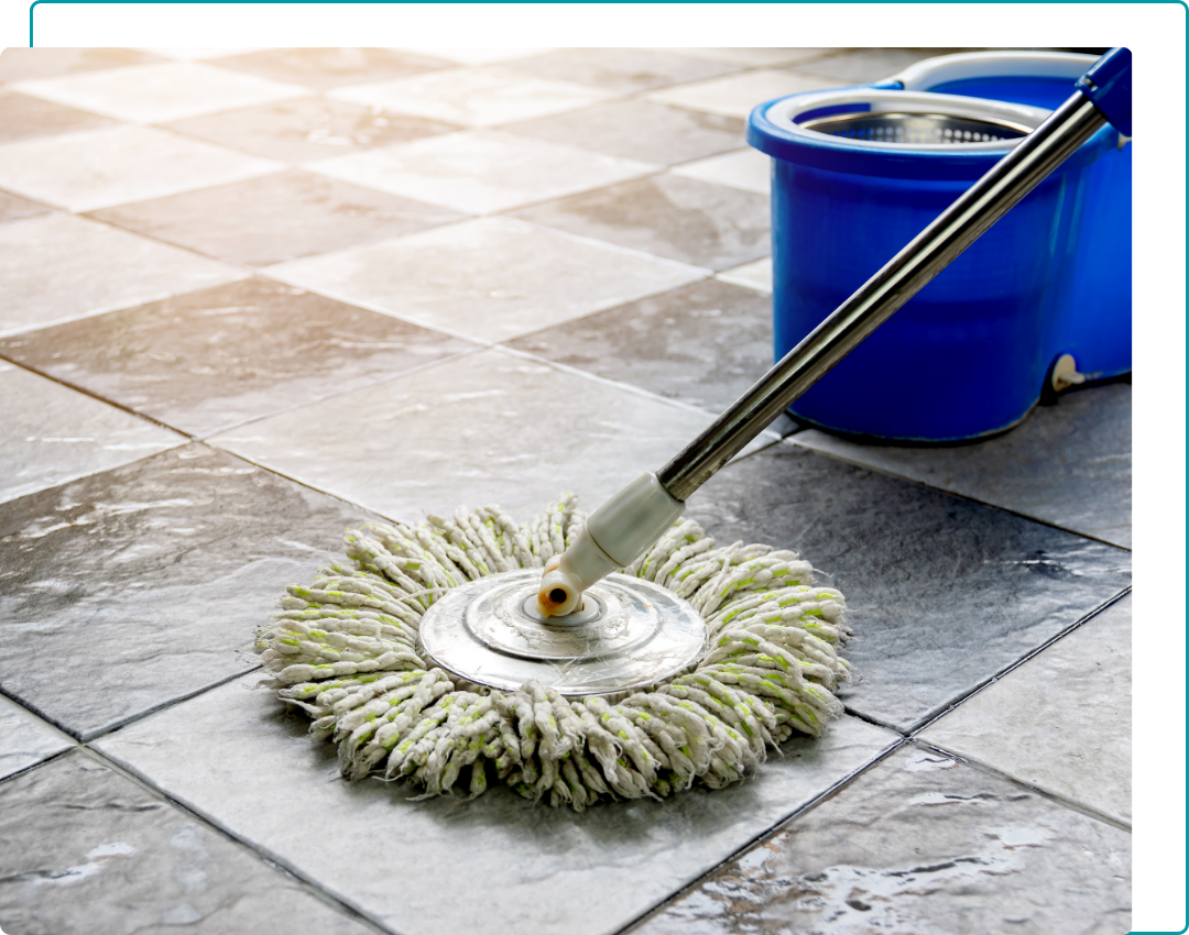 Tile Cleaning in Mercer Island (3) a person mopping tile floors