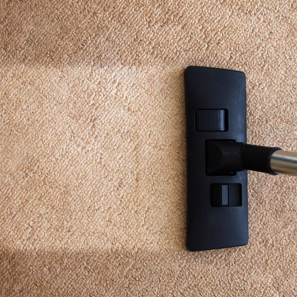 vacumming carpet