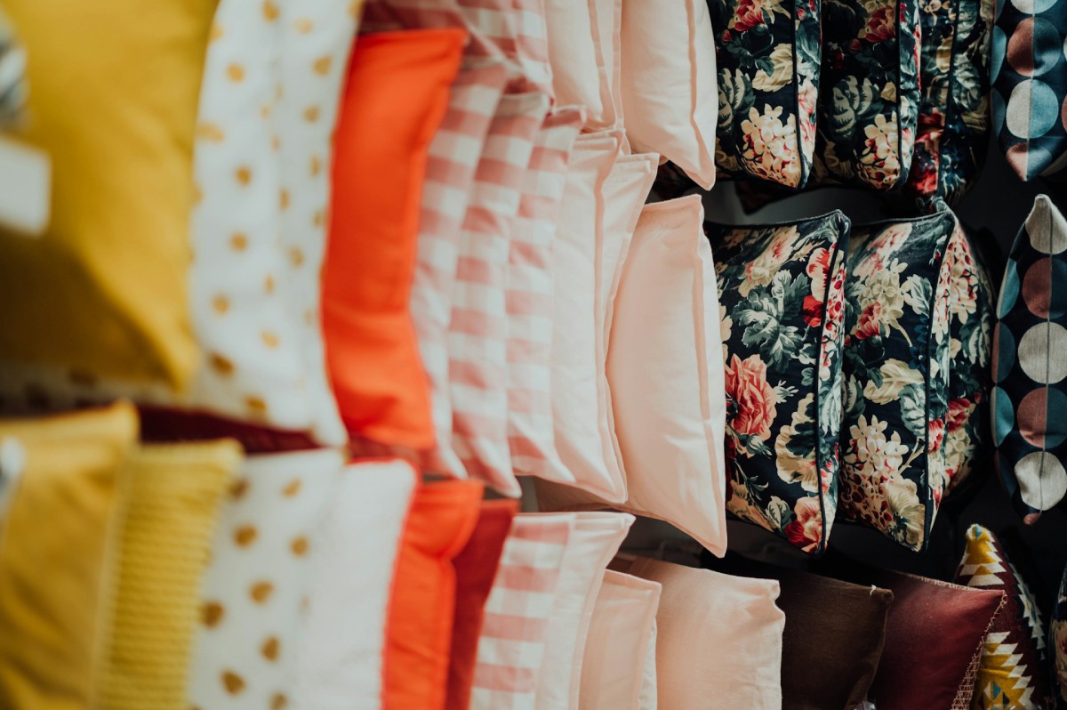 stacked patio cushions