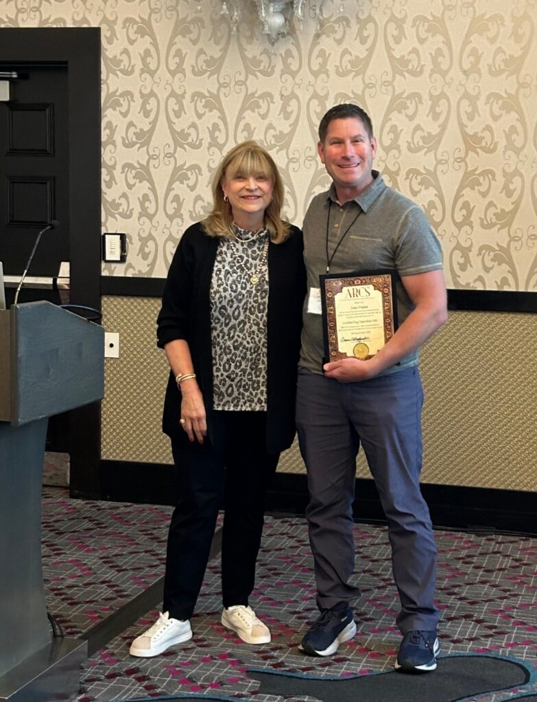 Jake pictured with Ellen Amirkhan, owner of Oriental Rug Cleaning Co. in Dallas and the instructor behind the CRS course.